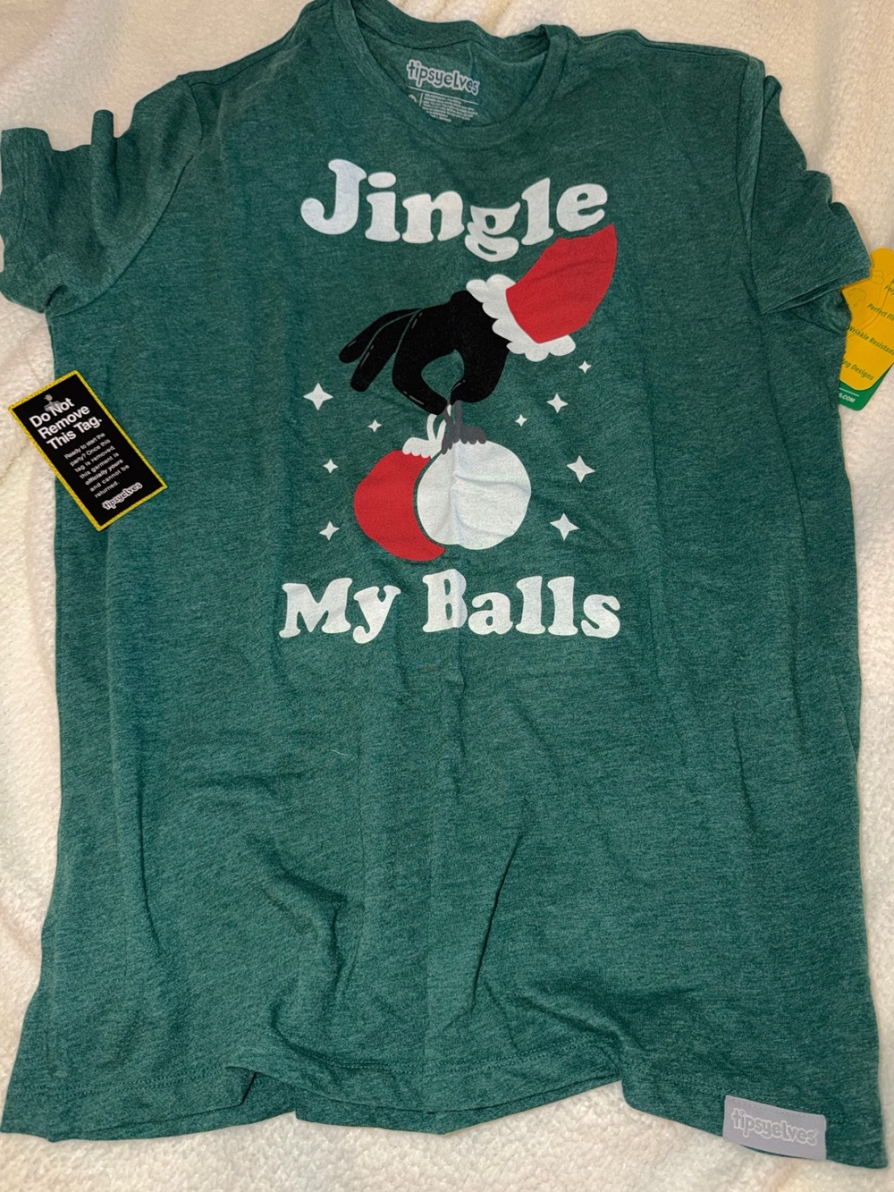Tipsy Elves Green "Jingle My Balls" Graphic Tee